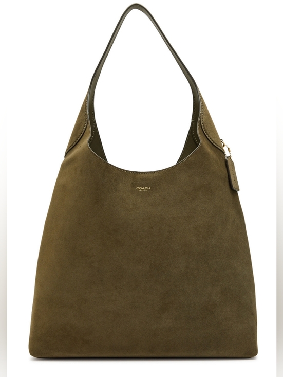 Coach Handbags - COACH Olive Suede Brooklyn Shoulder Bag